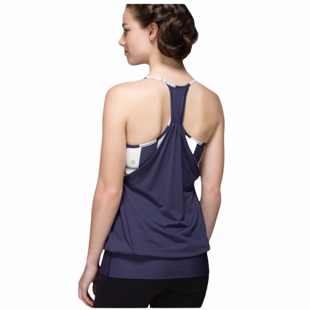 Lululemon No Limits Tank in Cadet Blue Stripe